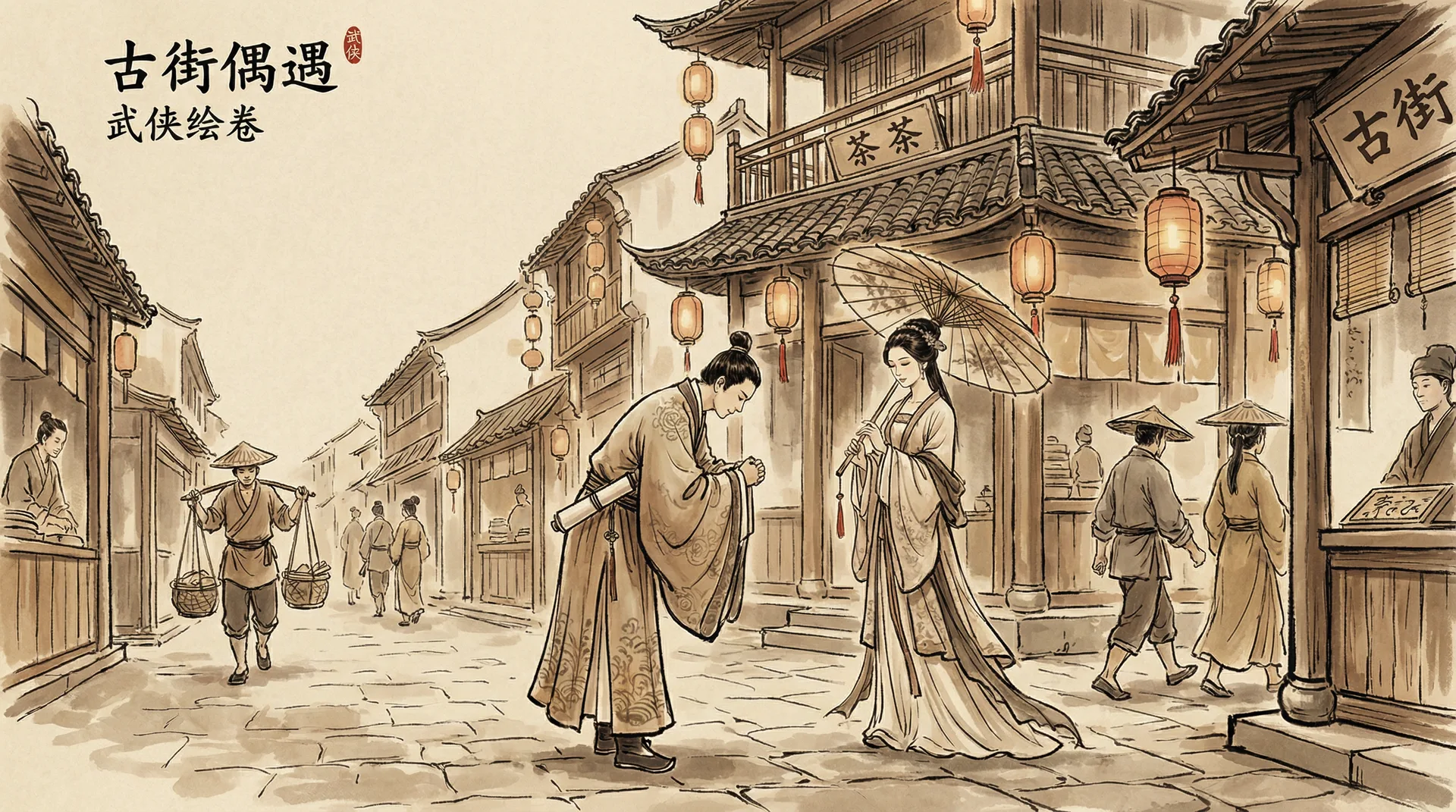 探花社区 - 古街偶遇记